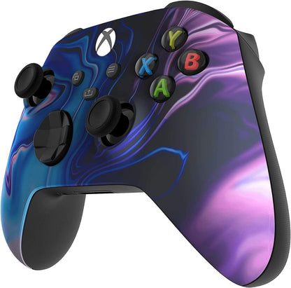 Wireless Controller for Microsoft Xbox Series X/S & Xbox One - Custom Soft Touch Feel - Custom Xbox Series X/S Controller (X/S Blue & Purple Swirl)